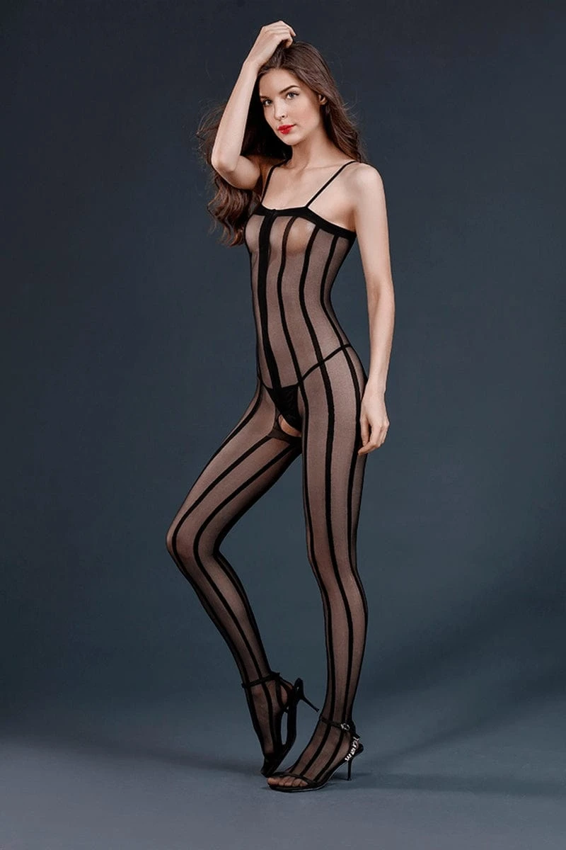 Combinaison Intégrale Noire Moulante En Résille TU N°3 - Moonlight – Image 2