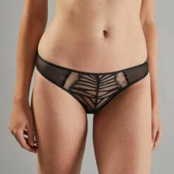 Culottes Sexy Femme | Anya Culotte Dentelle Noir/Peau | RougeGorge
