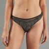 Culottes Sexy Femme | Artemis Tanga Tulle Brode Noir/Argent | RougeGorge