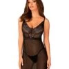Obsessive Estiqua | Nuisette Longue Noire Transparente