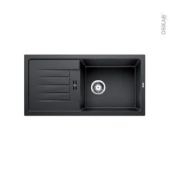 Evier De Cuisine FAVUM XL 6S Granit Noir Anthracite, 1 Grand Bac égouttoir, à Encastrer, BLANCO