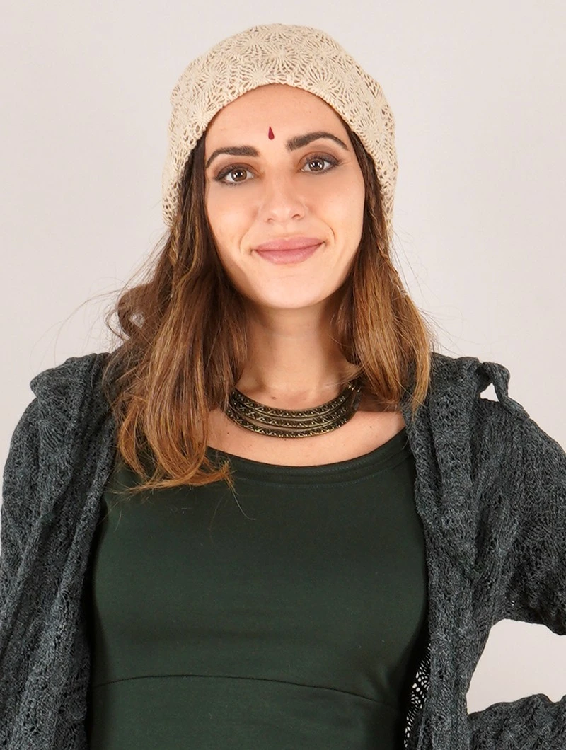 Gros Bonnet Dread En Crochet "Sükk", Beige – Image 2