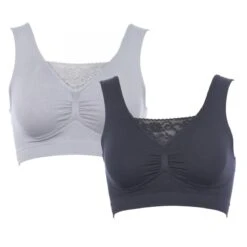Lot De 2 Brassières Sans Armatures Gainantes Vercella Vita SHAPING V Black/silver Grey Shaping V