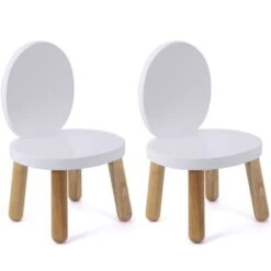 Lot De 2 Petites Chaises Ovaline Blanches