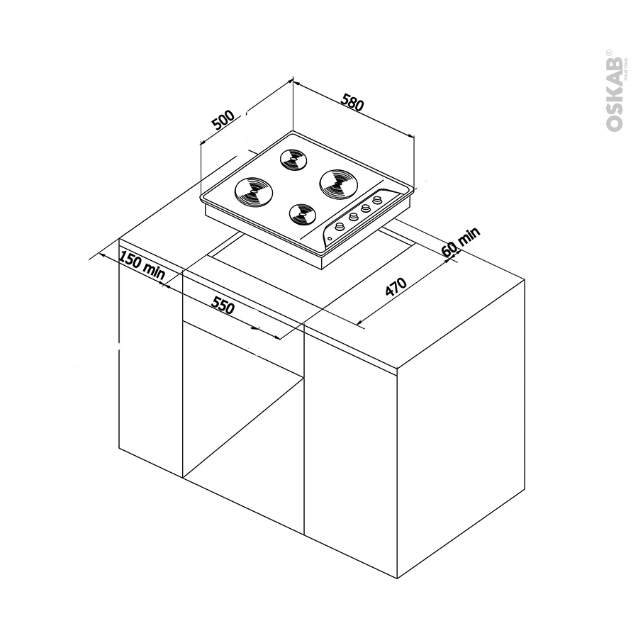 Plaque De Cuisson 4 Feux Electrique 60 Cm Inox, FRIONOR, TEX604 â Image 2