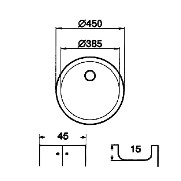 Evier De Cuisine NERA Inox Anti-rayures, 1 Cuve Ronde D.45 Cm, Ă Encastrer â Image 4