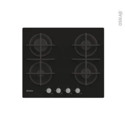 Plaque De Cuisson 4 Feux Gaz 60 Cm Verre Noir, CANDY, CDK6KB