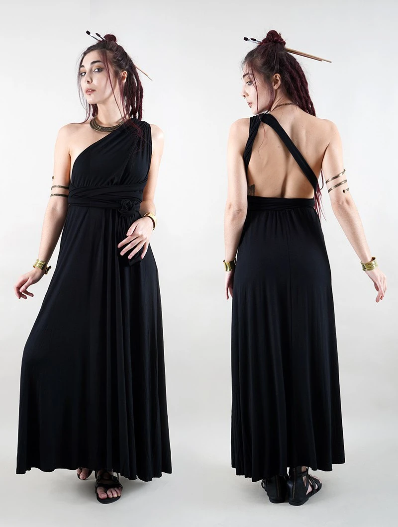 Robe Longue Infinity "Wakiza", Noir â Image 8