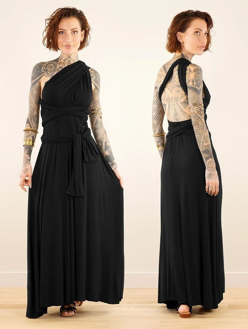 Robe Longue Infinity "Wakiza", Noir â Image 3