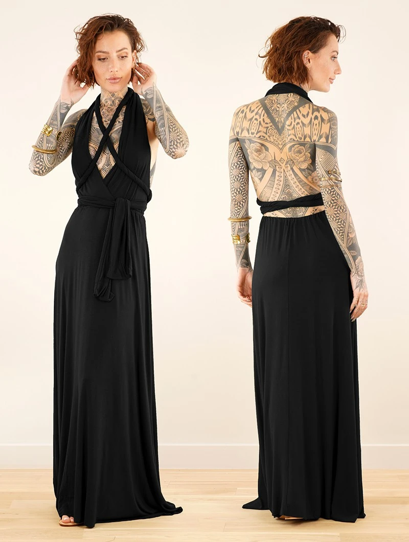 Robe Longue Infinity "Wakiza", Noir â Image 4