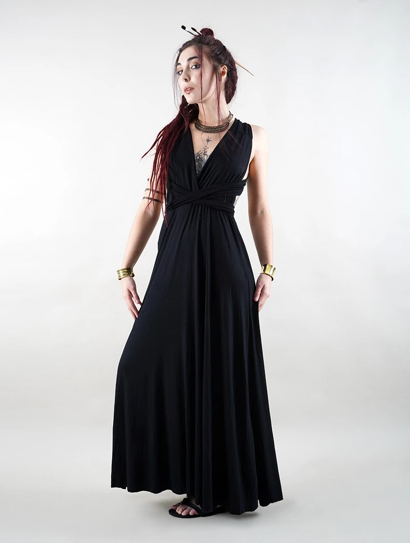 Robe Longue Infinity "Wakiza", Noir â Image 6