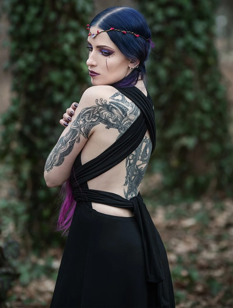 Robe Longue Infinity "Wakiza", Noir â Image 5