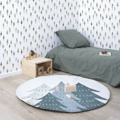 Tapis Rond En Coton Sapins (120 Cm) â Image 2