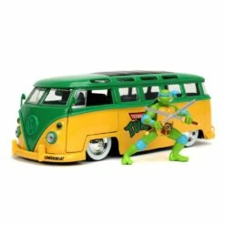 Jada Toys Teenage Mutant Ninja Turtles 1/24 Hollywood Rides 1962 Vw Bus Avec Leonardo Figurine