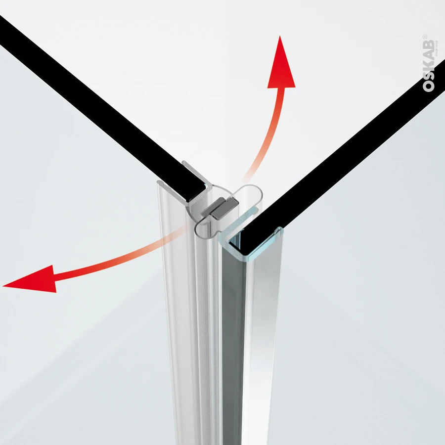 Porte De Douche Pivotante NOVELLINI 80 Cm, Verre Transparent, Profilés Chromés – Image 5